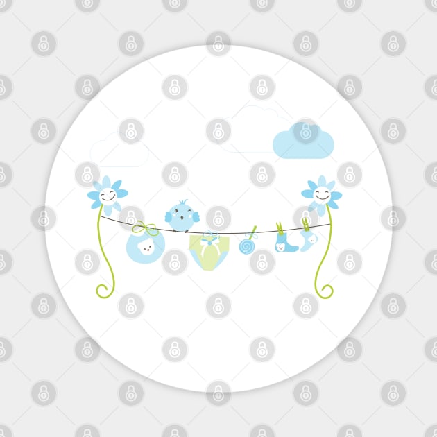 Newborn baby boy cradle II Magnet by GULSENGUNEL